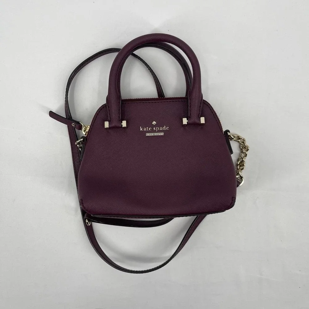 Kate Spade Leather Mini Purse Burgundy Cedar Street Crossbody Fall Quiet Luxury